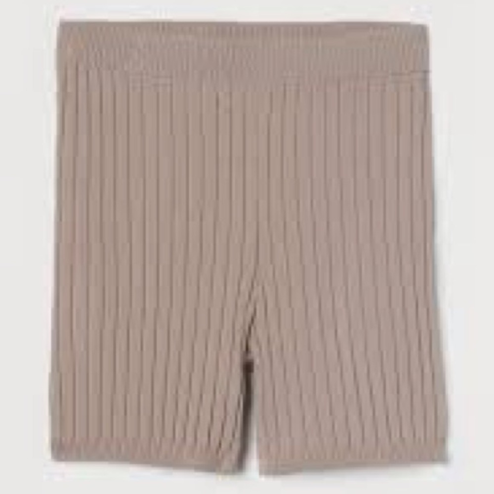 H&M Taupe Rib Knit Bike Shorts
